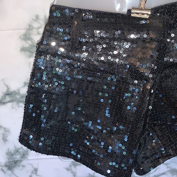 Large Black Sequin Shorts - Picture 9 of 14